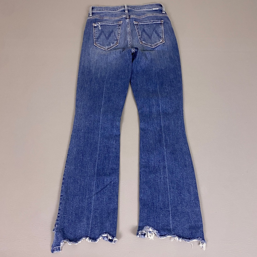 Mother The Insider Crop Step Chew Jeans Size 24 Blue Dancing On Coals Distressed - Picture 13 of 14